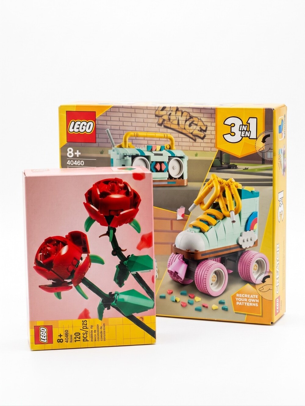 NWT! LEGO Red Rose & Mint Pink Roller Skate Build Bundle
